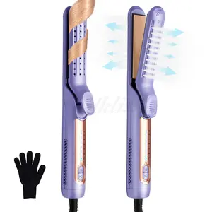 New Model Hair Straightener with Fast Heating and Cooling, Home Use Curling Iron, Hair Styling Tool with Temperature Adjustment wavy  talk  hair  waver super  brand  day  deals  for  you  days Curler Light Purple shop deal
