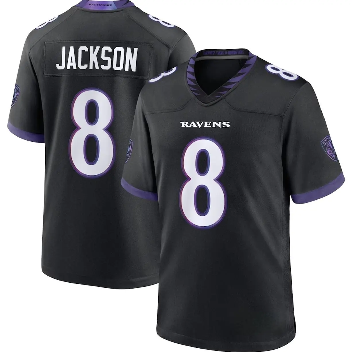 Unisex Football Ravens Jackson Alternate Game Player Jersey - Black