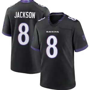 Unisex Football Ravens Jackson Alternate Game Player Jersey - Black