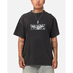 73Studio X DC Batman Dark Logo Vintage T-Shirt Black Acidwash