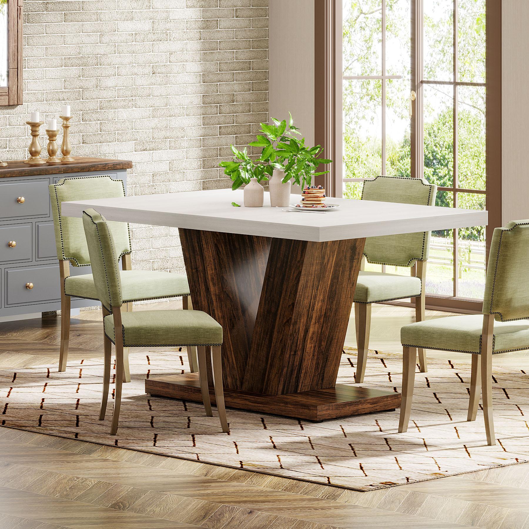 Tribesigns 47 In. Rectangular Dining Table for 4-6 People, Modern Kitchen Table for Dining Room, Kitchen, Living Room