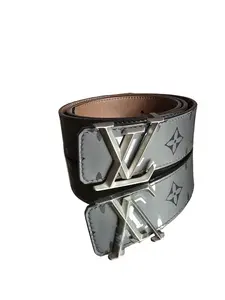 Pre-owned Louis Vuitton Leather LV Initiales Pyramide Belt 85/34