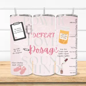 Defeat Dosage Metric Conversion 20 oz Skinny Tumbler with Straw - Ideal for Drinking and Convenient Storage - Bottle, Drinkware