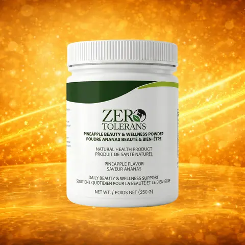 ZERO TOLERANS Pineapple Beauty & Wellness Powder Supplement - Daily Powder Drink Mix with Vitamin C, Biotin, Zinc & Lactobacillus acidophilus, 10g servings, 25 servings (250 g) pineapple boost probiotic