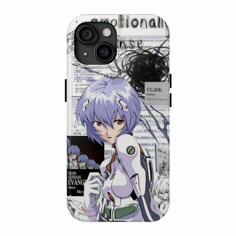 EVA 00 Shin Seiki EVANGEL Ayanami Rei Lilith Print Tough Phone Case For Men and Women White Phone Case, Suitable for iPhone 17-11 Pro Max/Plus and  Samsung Galaxy S23-25