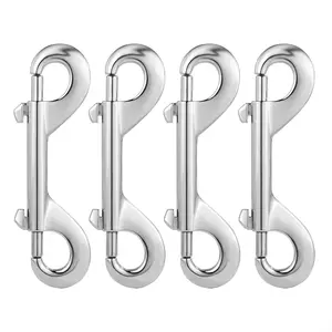 Double Ended Bolt Snaps Hook Sided Clips Trigger Clips Chain Metal Clips 4 Inch  4 count