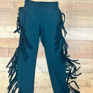 Woman side Fringe Pants