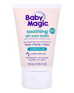 Soothing All-Over Balm, Vanilla & Oat, Skin Moisturizer for Face, Body & Bum, Hypoallergenic, Dermatologist & Pediatrician Tested, 4 Fl Oz
