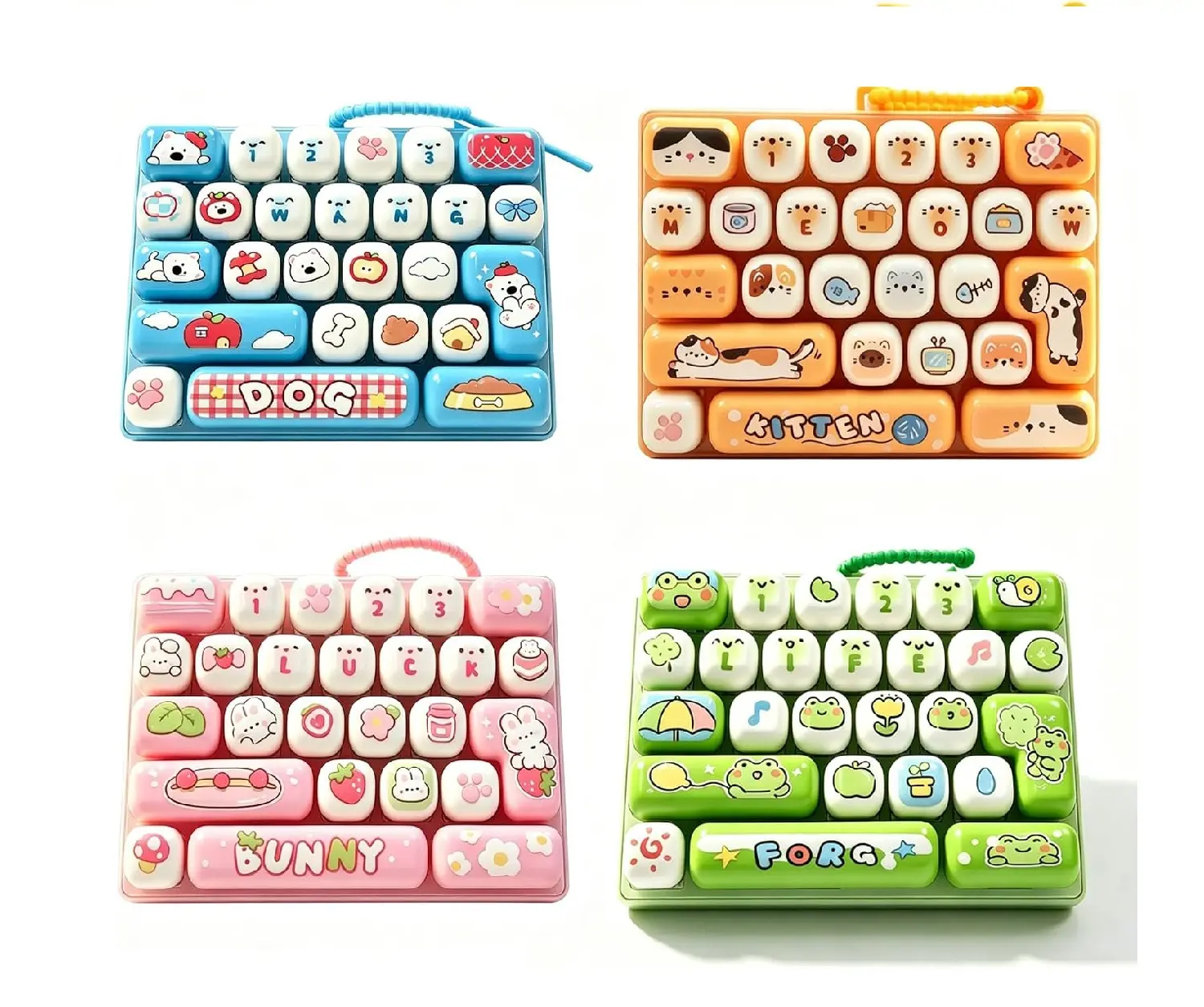 Keyboard Fidget Toy Charm, 26-Key Mini Mechanical Key Clicker, Smooth Tactile Feel and Clicky Feedback, ABS Compact Pocket Size Keychain, Portable Fingertip Desk Accessory for Office
