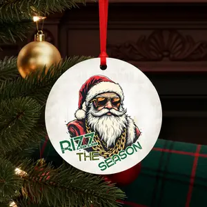 Rizz The Season Fully Christmas Ceramic Ornament
