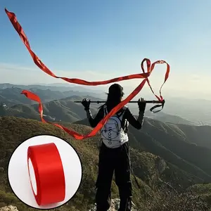 One roll of outdoor marker tape in red, suitable for outdoor check-in and photo taking. Color tape suitable for outdoor hiking, tree marking, gift packaging, hair accessories