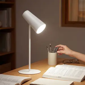 Magnetic Rechargeable LED Desk Lamp, 3-Level Dimmable Touch Control Bedside Light, Type-C Charging Cordless Table Lamp, Minimalist Eye-Caring Night Light for Bedroom, Living Room, Dinner & Home Decor (White)#SummerVibes