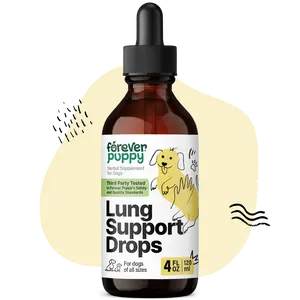 Lung Support Drops for Dogs - Respiratory Health Supplements - Mullein Leaf & Echinacea Herb for Lungs - Liquid Dog Vitamins and Supplements - Sugar & Alcohol-Free Tincture - 4 fl oz