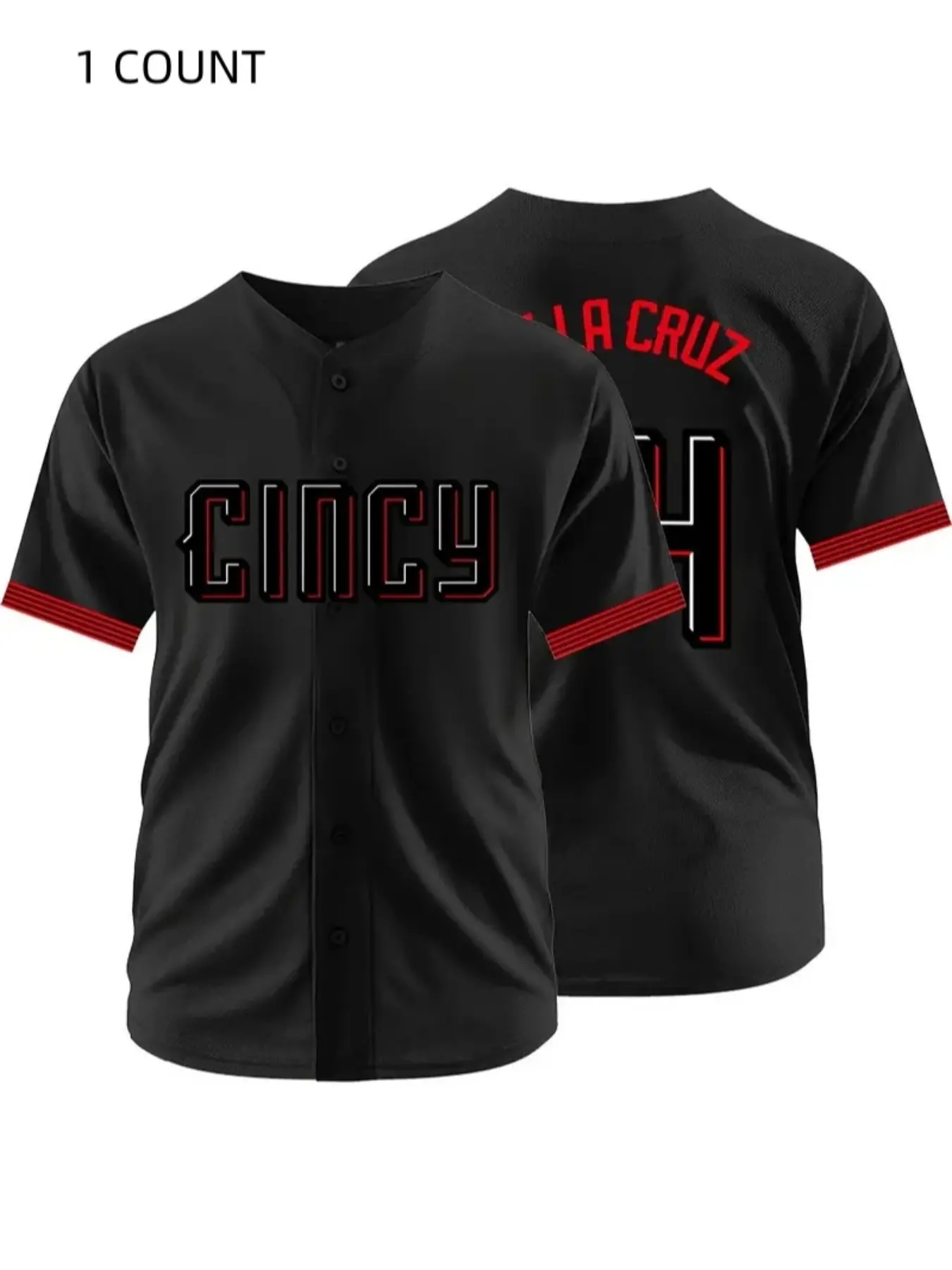 Men's Baseball Jersey, Sporty Loose-Fit V Neck Breathable Shirt, Jersey Shirts, Casual Short Sleeve for All Seasons, Digital Letter Embroidery Design, Sports Clothing, Athletic Active Tops