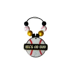 Baseball Customizable Ribbon Bag Tag, Baseball Keychain, Bag Tassel, Personalized Gift, Team Spirit, Baseball Mom