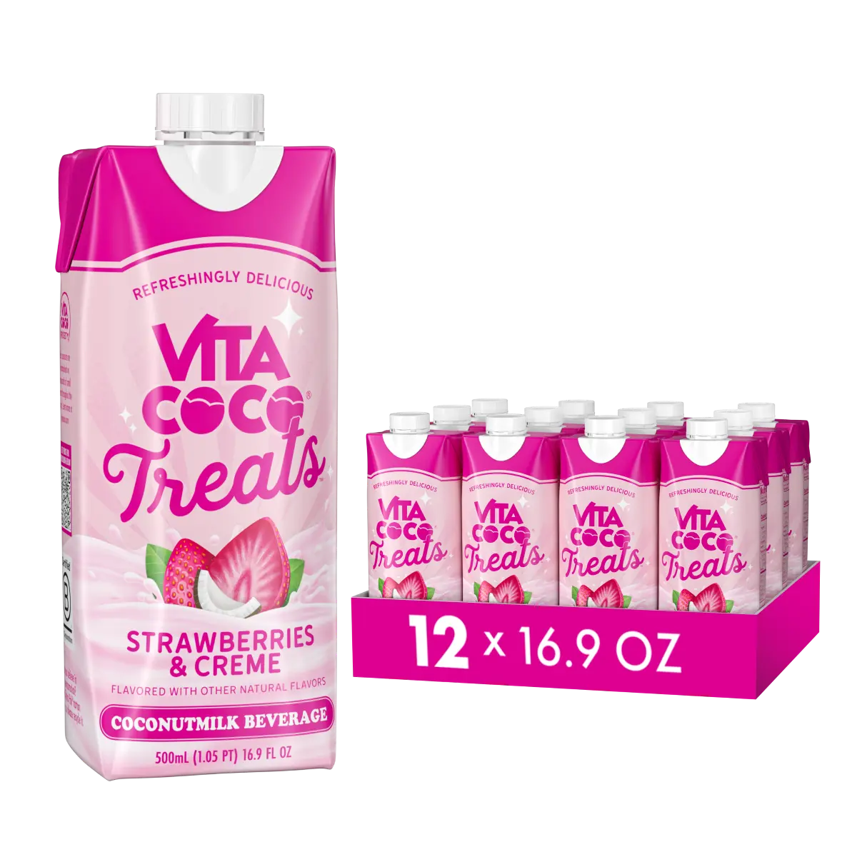 Vita Coco Treats | Coconut Milk Drink - 16.9 fl oz (Pack of 12) Creamy Sweet Drink with Fruity Flavor