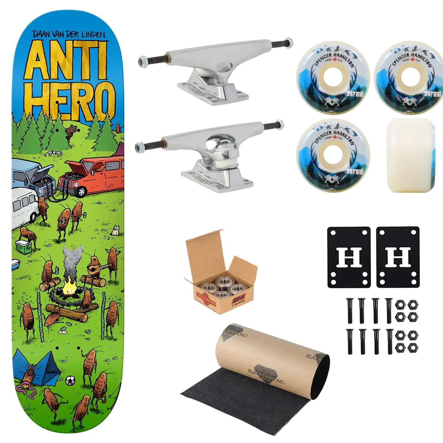 Anti Hero Premium Complete Skateboard DBX Daan Roached Out 2 8.28" Ft. Krux/Satori/Independent