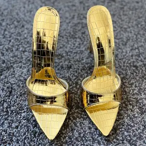 Gold Heels Mid Heel (3-5 cm) Open Toe