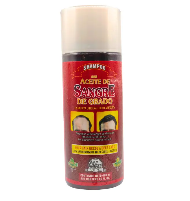 Plantimex Sangre de Grado Avocado Blend Natural Alcohol-Free Shampoo, 16oz (480ml) Liquid Gentle Cleanser - Hydrating Moisture, Oil Control for Hair Loss Concerns