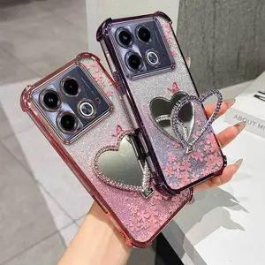 1 Piece Butterflies and flowers Suitable For Infinix Note 50 Pro/40 Pro 5G/4G/40 Pro+ 5G/40/30/50 Pro+ 5G/Smart 10 PLUS Premium Flexible Phone Case Cover Suitable For Infinix Note 40 4G Perfect For Daily Use Featuring Non-Slip And Stand