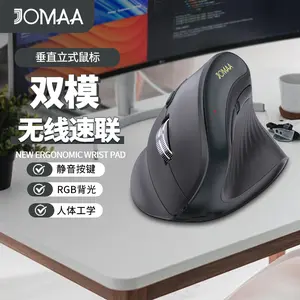 JOMAA Wireless Vertical Mouse, Multi-Device Bluetooth 5.2 & 2.4G Ergonomic Mouse with RGB Lighting, 4000 CPI, 500mAh Rechargeable, for Windows/Mac/Android