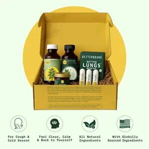 Betterbrand Seasonal Wellness Box | BetterAM, BetterPM, Reset Stick, TallowRub, and BetterLungs Detox Tea Bundle Box for Full Seasonal Wellness