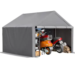 10x10ft Outdoor Storage Shed - All-Weather Garden Shelter with Waterproof UV-Resistant Cover, Multi-Functional Utility Cabin for Bicycle, Tool & Wood Storage, Easy Assembly Outdoor Shed for Backyard & Patio