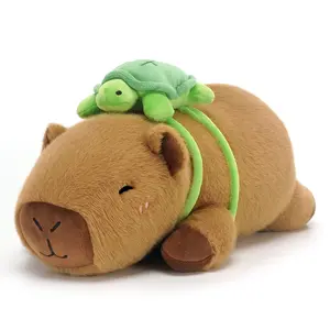 Weighted Stuffed Animals Capybara with Turtle Backpack, Weighted Capybara Plush, Cute Plushies Pillow Toy for Bed Time, Christmas & Valentines Gift 23.6 Inch 3.8 Lbs