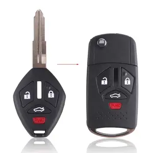 Mitsubishi Eclipse Lancer Endeavor Galant Outlander Key Fob Cover, 4 Button Flip Case Without Chip Modification, Fits 2007-2012 Models