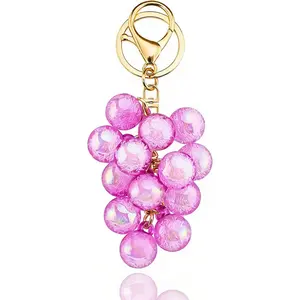 Grape Keychain for Women Teen Girls Bag Charm Purse Charms Backpack Accessories Mothers Day Birthday Gifts