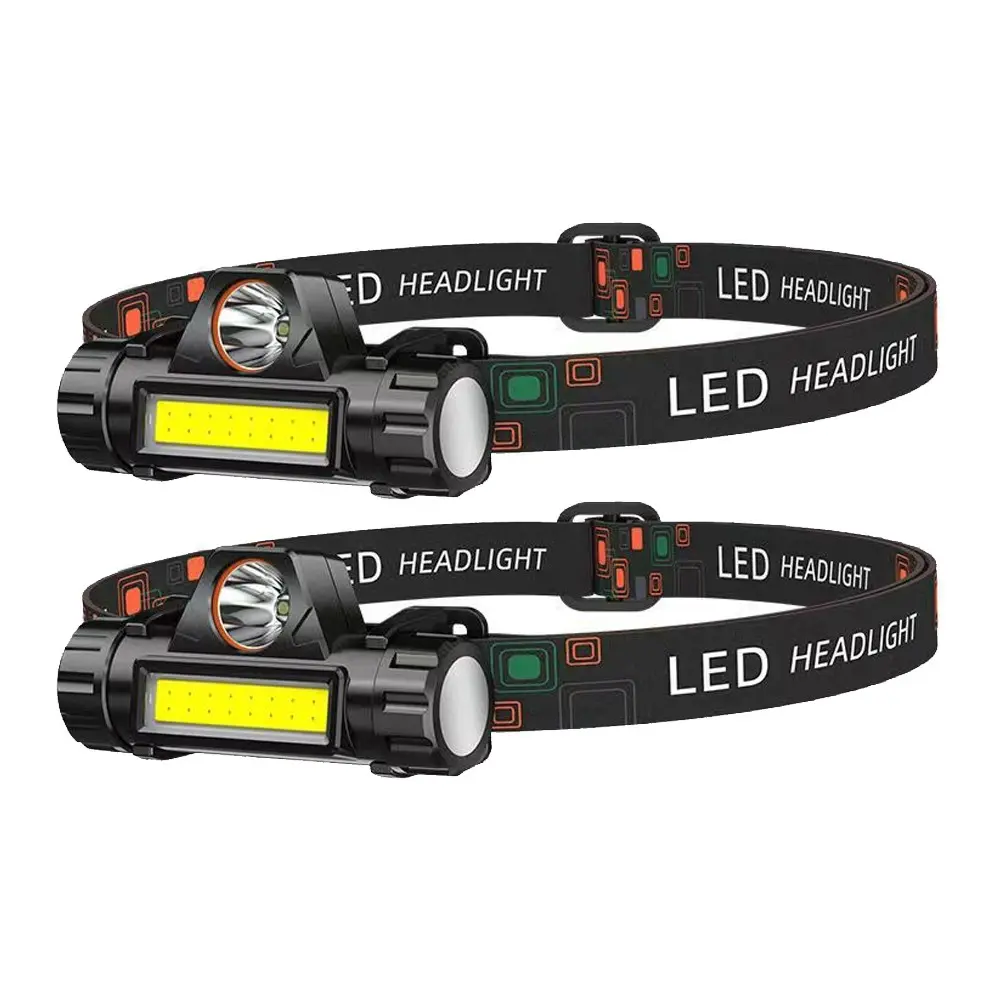 2/4 Pack LED Outdoor Portable Headlamp, USB Rechargeable COB Headlight with Magnetic Adjustable Tactical Flashlight, Lightweight Adjustable Lamp for Camping Running Fishing Emergency, Adjustable Headband, LED Flashlights, Head Lamp Battery Powered
