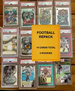 NFL Football Repacks - 15 Cards - 5 Rookies from 2013-2025