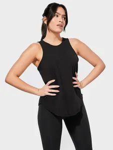 Womens Premium Cotton Modal Tank Top Round Bottom