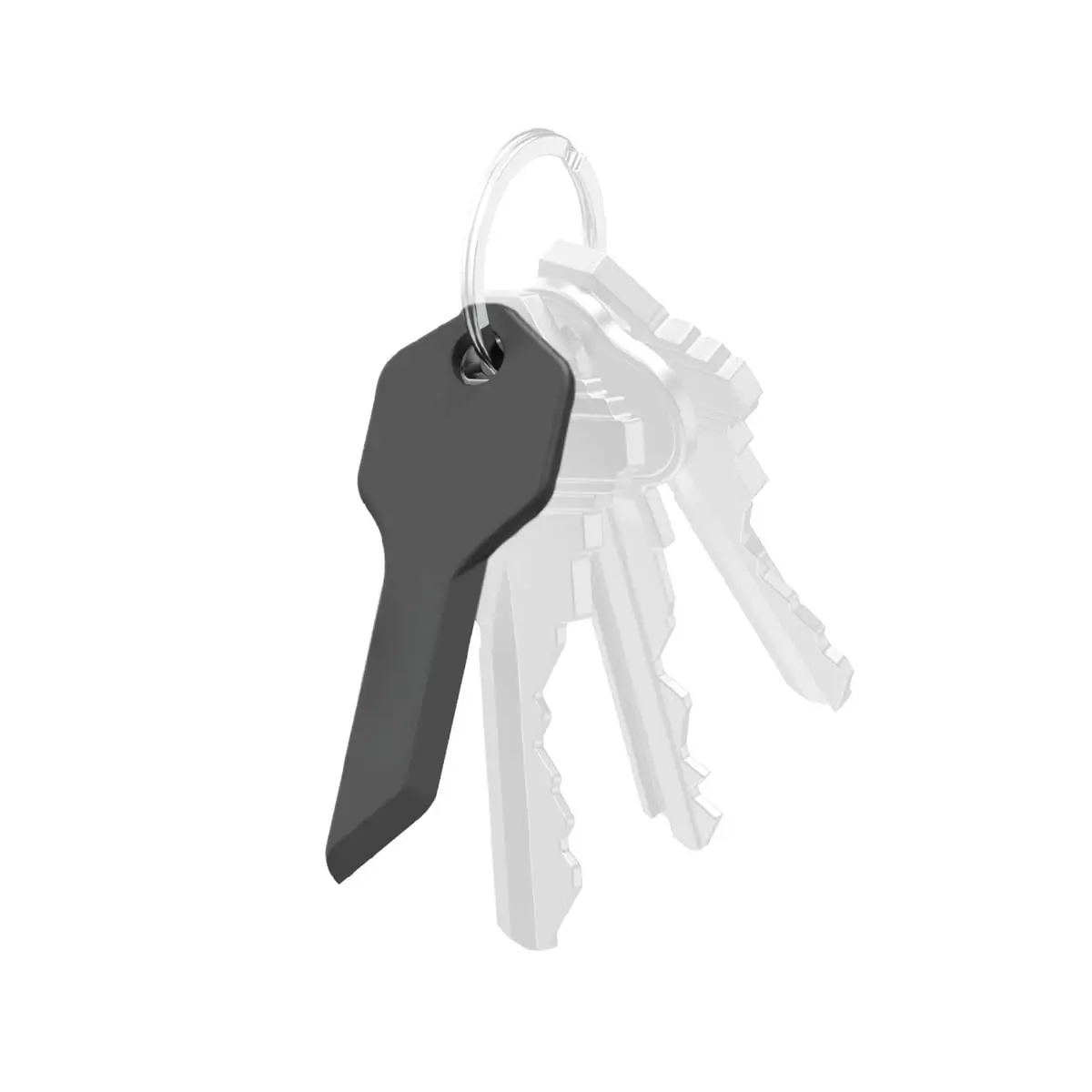 Mini Durable Key-Shaped Safety Box Cutter - Sturdy PA46 Material, Finger Guard, Keychain Attachment, KeySmart-Compatible Everyday Carry Hand Tool (Black, Safety Focus), Compact