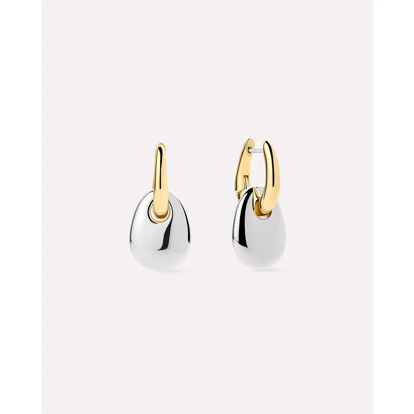 Gold Drop Earrings - Kayla Two Tone