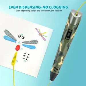 New 3D Printing Pen Set, 3D Pen with LCD Display and PLA Filament, Creative DIY New Years Gift for Kids and Children Multicolor