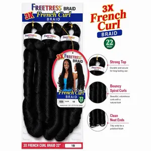 Freetress 3X French Curl Braid 22” Heat Resistant Synthetic Braiding Hair