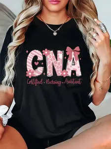100% Cotton CNA Week Nursing Stethoscope Coquette Bow CNA Week Nursing T-Shirt