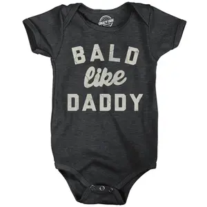 Bald Like Daddy Baby Bodysuit Funny Sarcastic Balding Joke Novelty Jumper for Infants Funny Baby Onesies Funny Sarcastic Onesie Novelty Onesie Black -