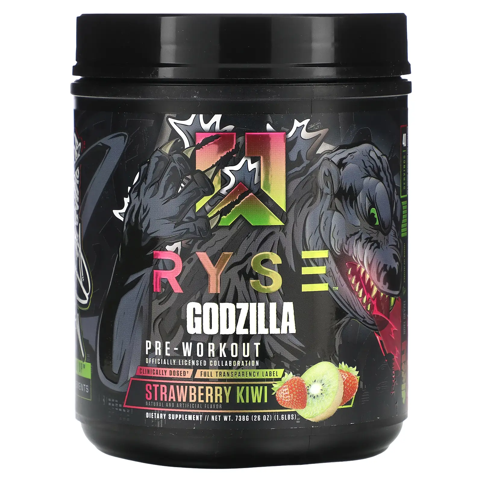 RYSE Godzilla, Pre-Workout, Strawberry Kiwi, 1.6 lbs (738 g)