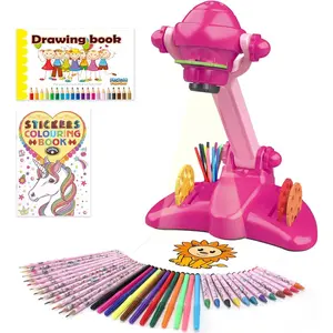 Drawing Projector for Kids Art and Craft Kit Includes Colored Pencils Crayons and Coloring Books Unicorn Drawing Kit Perfect Projector for Drawing Activities