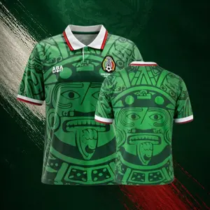 1998 World Cup Mexico National Team Home Short Sleeve Retro Soccer Jersey Greener