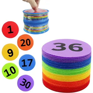 Carpet Markers with Numbers - 36 count 4" Classroom Sitting Carpet Dot -36, Floor Rug Circles Marker Spot for   Elementary