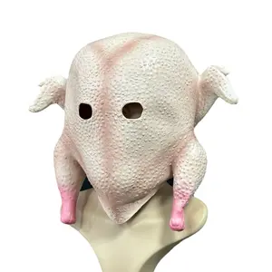 Animal Realistic Mask Latex Full Head Turkey Costume Halloween Thanksgiving Party Masks，party mask