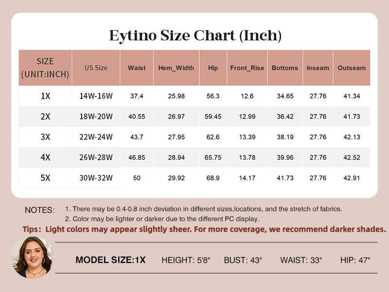 Eytino Womens Plus Size Wide Leg Pants Crossover Waist Pleated Front Casual Work Pants Lounge Trouser with Pockets(1X-5X)