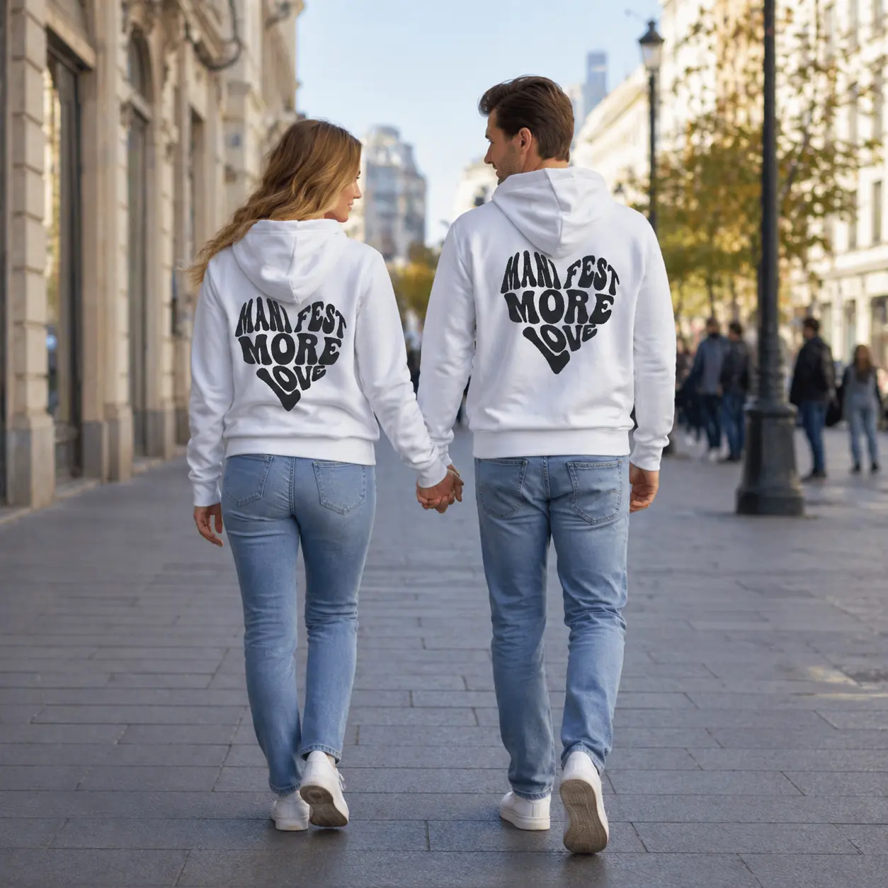 Manifest More Love Matching Couple Sublimation Hoodie - Athletic Style, High-quality Polyester Material, All Seasons Casual Comfort  Clothing  Comfortable