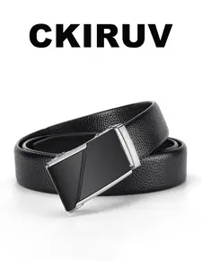 Men's Business Style Automatic Buckle Belt, PU Material, Suitable for Suits & Jeans, Perfect Father's Day Gift, Ideal for Boyfriend