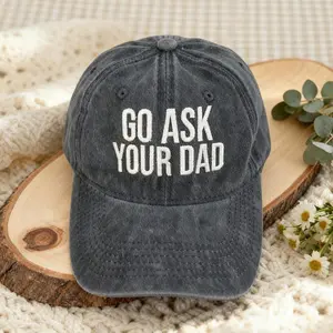Go Ask Your Dad Hat, Funny Mom Trucker Hat, Custom Embroidered Baseball Cap, Cute Mama Hat, Gift for Mom, Mother’s Day, Birthday Gift