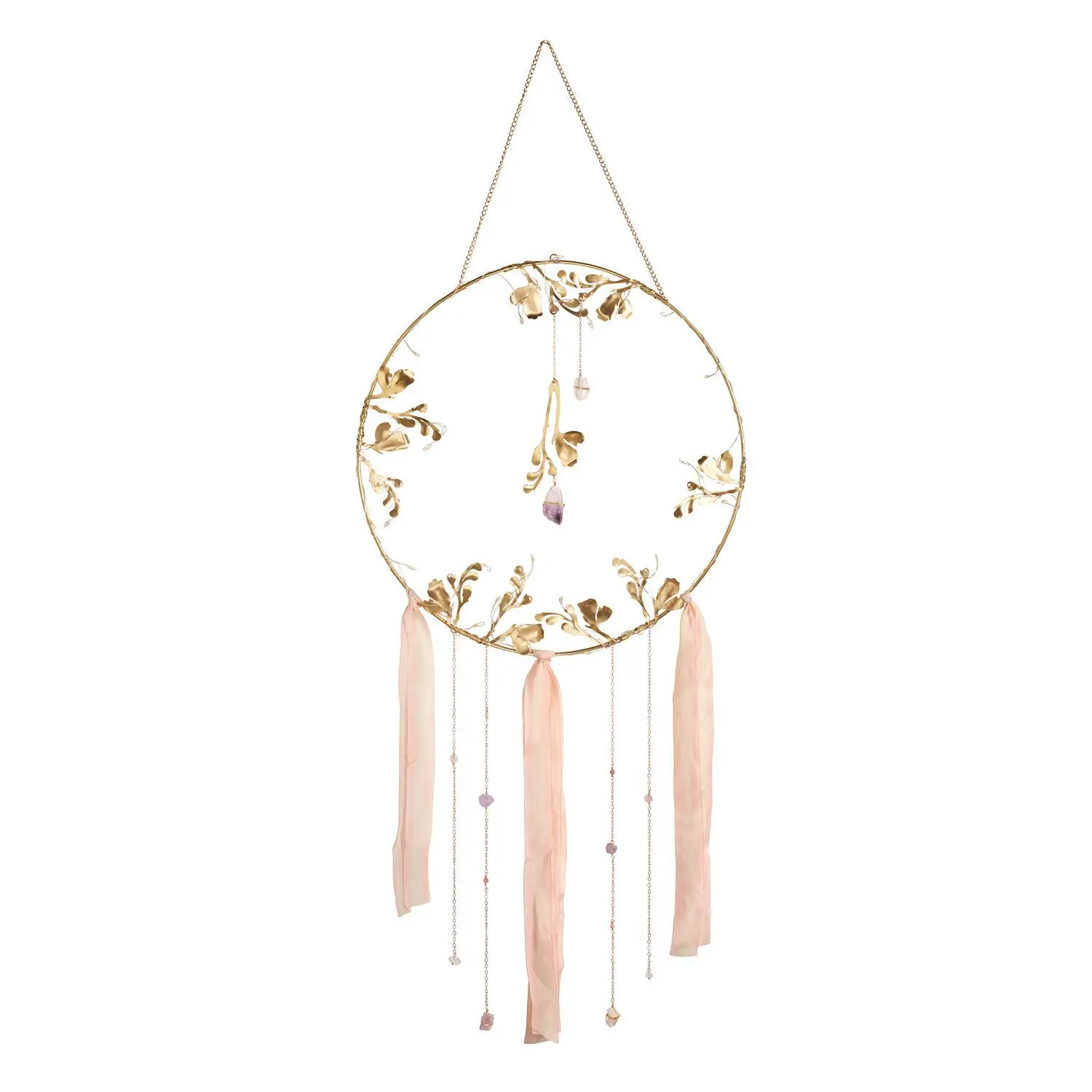 Illuminated Floral Healing Crystal Dreamcatcher