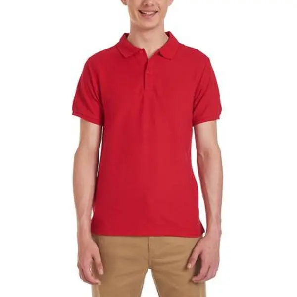 Nautica Young Men Uniform Short Sleeve Double Pique Polo - Red - Boy
